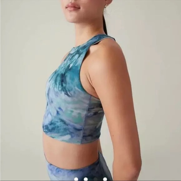 NWT Athleta Blue Tie Dye Conscious Crop Printed A - C - Picture 3 of 16